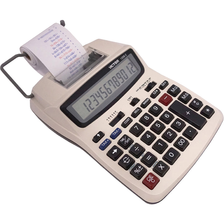 Image of Victor® 1208-2 Two-Color Compact Printing Calculator, Black/red Print, 2.3 Lines/sec