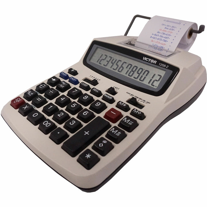 Image of Victor® 1208-2 Two-Color Compact Printing Calculator, Black/red Print, 2.3 Lines/sec
