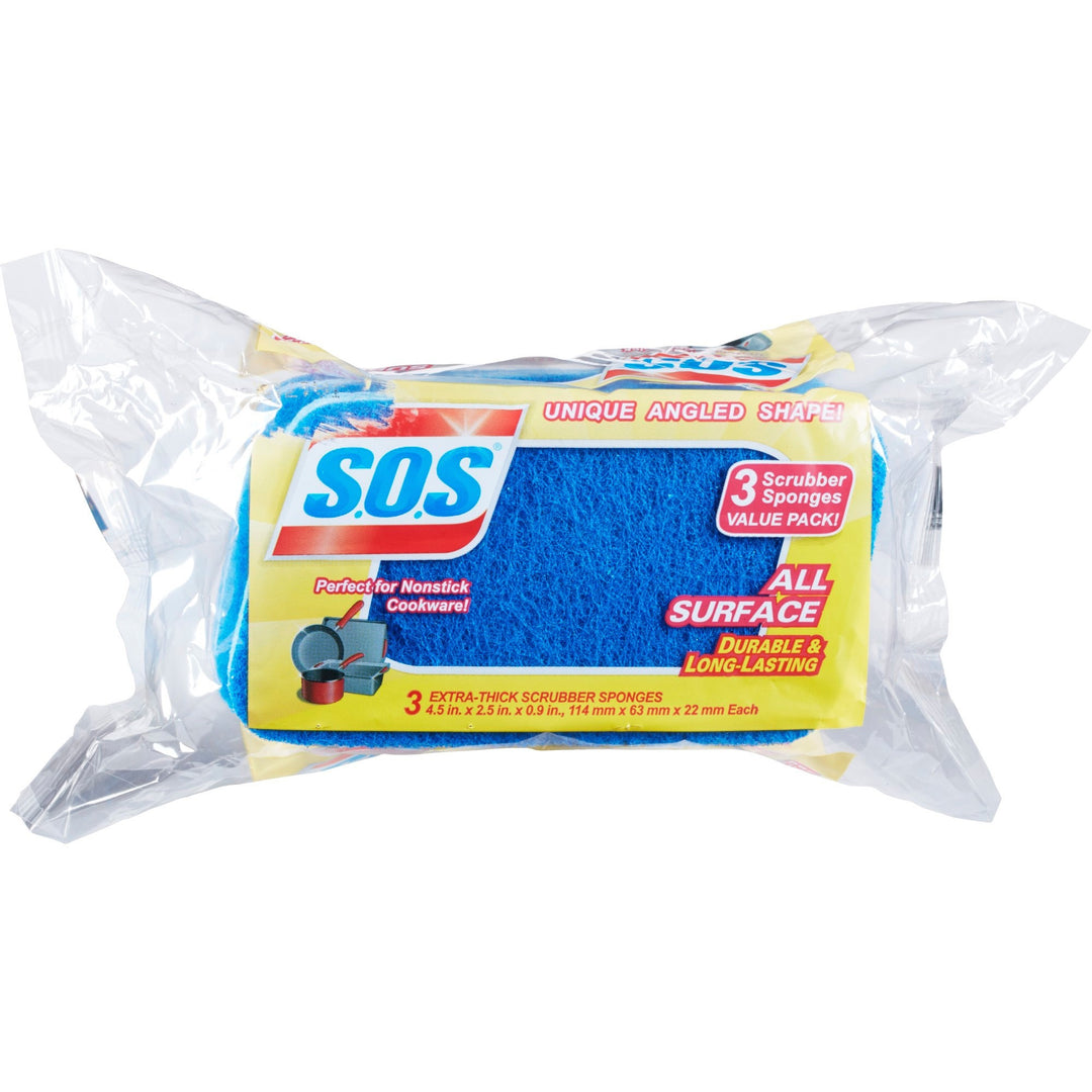 Image of Clorox® Scrubber Sponge, All Surface, 3"x5-1/4", 3/PK, Blue