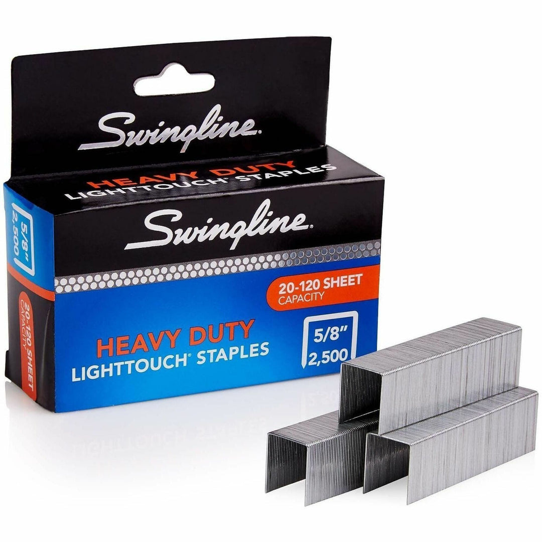 Image of Swingline® Light Touch Heavy-Duty Staples, 0.63" Leg, 0.5" Crown, Steel, 2,500/box