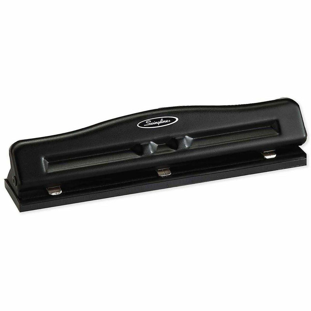 Image of Swingline® 11-Sheet Commercial Adjustable Desktop Two- To Three-Hole Punch, 9/32" Holes, Black