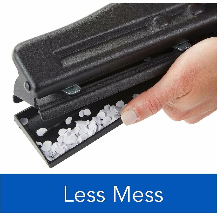 Image of Swingline® 11-Sheet Commercial Adjustable Desktop Two- To Three-Hole Punch, 9/32" Holes, Black