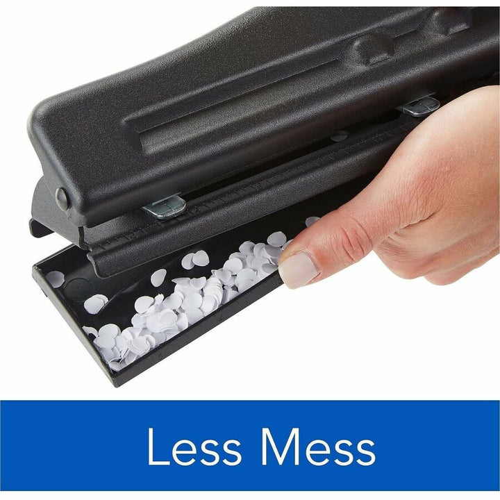 Image of Swingline® 11-Sheet Commercial Adjustable Desktop Two- To Three-Hole Punch, 9/32" Holes, Black