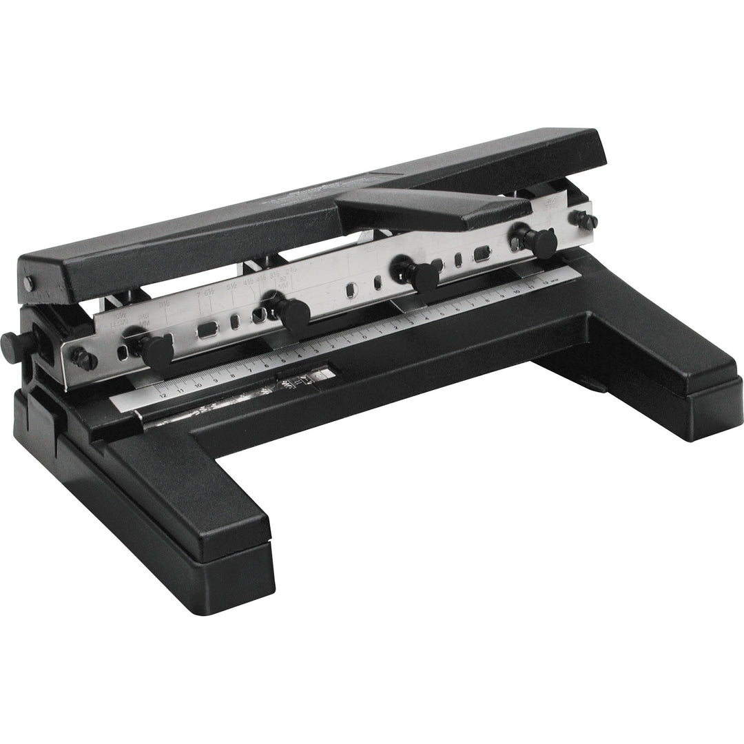 Image of Swingline® 40-Sheet Heavy-Duty Two- To Four-Hole Adjustable Heavy-Duty Paper Punch, 9/32" Holes, Black
