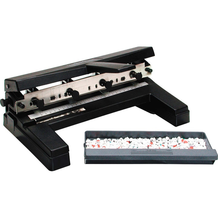 Image of Swingline® 40-Sheet Heavy-Duty Two- To Four-Hole Adjustable Heavy-Duty Paper Punch, 9/32" Holes, Black