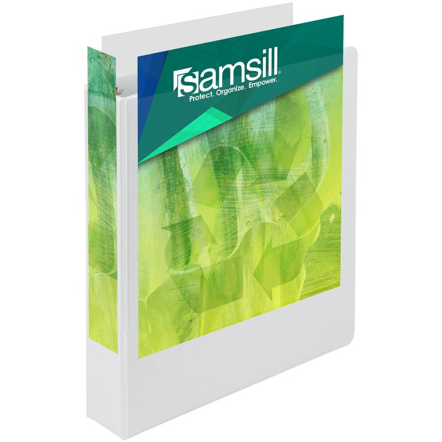 Image of Samsill® Earth's Choice Plant-Based Round Ring View Binder, 3 Rings, 1.5" Capacity, 11 x 8.5, White