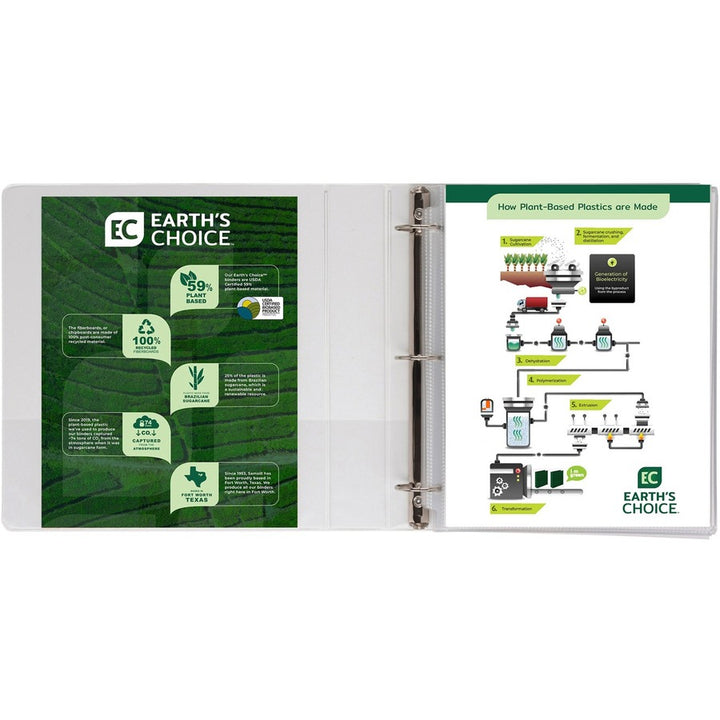 Image of Samsill® Earth's Choice Plant-Based Round Ring View Binder, 3 Rings, 1.5" Capacity, 11 x 8.5, White
