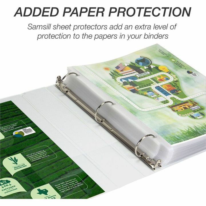 Image of Samsill® Earth's Choice Plant-Based Round Ring View Binder, 3 Rings, 1.5" Capacity, 11 x 8.5, White