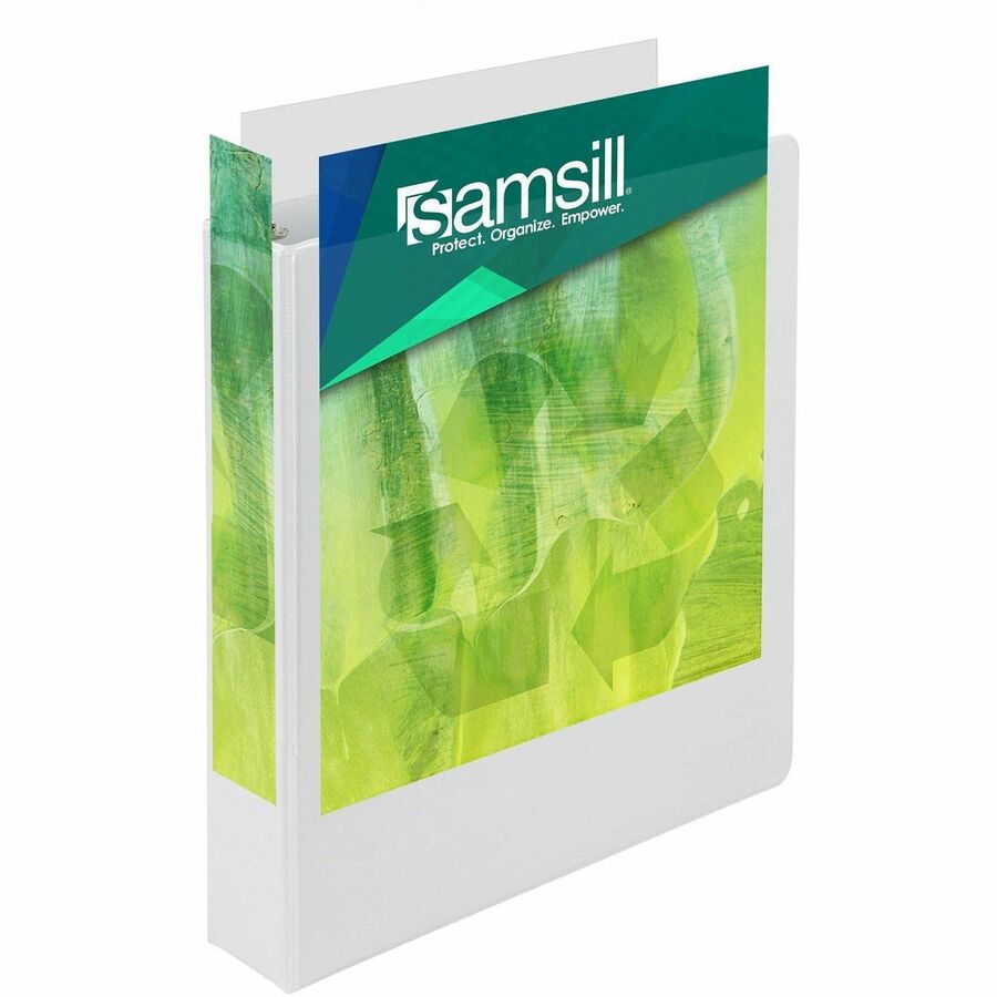 Image of Samsill® Earth's Choice Plant-Based Round Ring View Binder, 3 Rings, 1.5" Capacity, 11 x 8.5, White