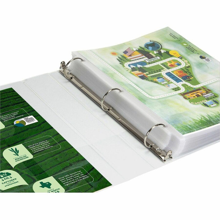 Image of Samsill® Earth's Choice Plant-Based Round Ring View Binder, 3 Rings, 1.5" Capacity, 11 x 8.5, White