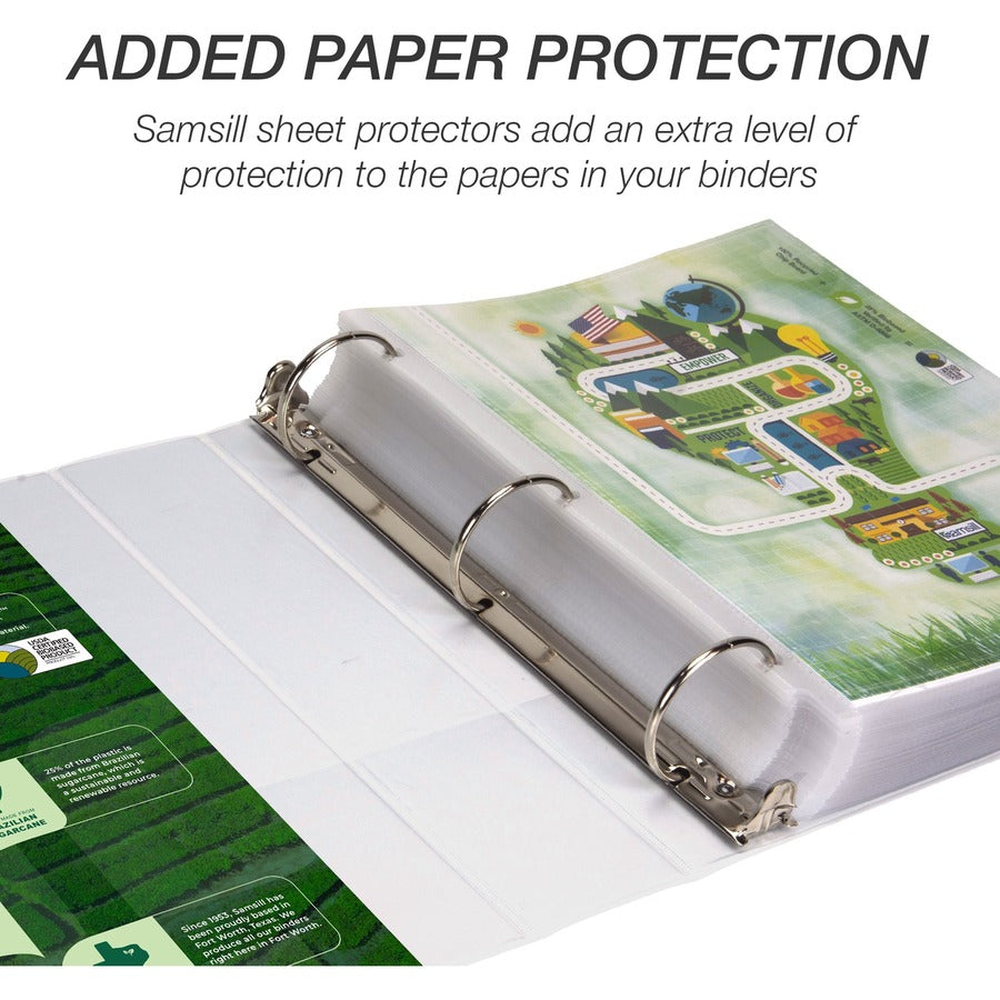 Image of Samsill® Earth's Choice Plant-Based Round Ring View Binder, 3 Rings, 3" Capacity, 11 x 8.5, White
