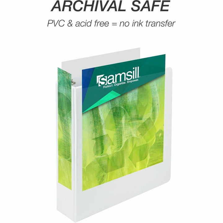 Image of Samsill® Earth's Choice Plant-Based Round Ring View Binder, 3 Rings, 3" Capacity, 11 x 8.5, White