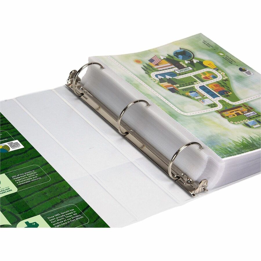 Image of Samsill® Earth's Choice Plant-Based Round Ring View Binder, 3 Rings, 3" Capacity, 11 x 8.5, White