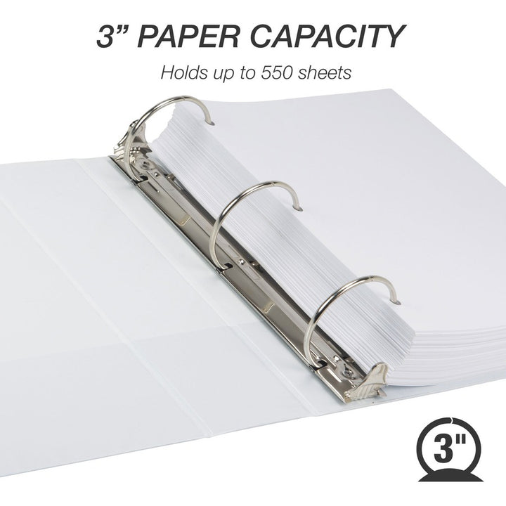 Image of Samsill® Earth's Choice Plant-Based Round Ring View Binder, 3 Rings, 3" Capacity, 11 x 8.5, White