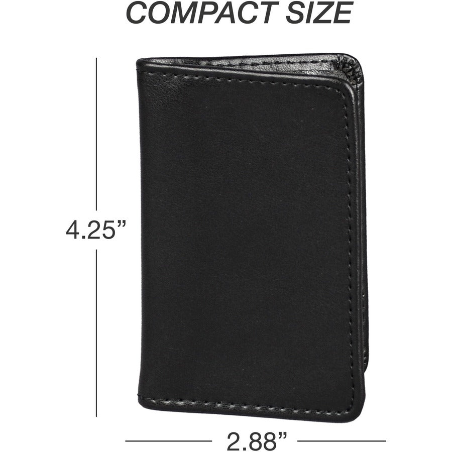 Image of Samsill® Regal Leather Business Card Wallet, Holds 25 2 X 3.5 Cards, 4.25 X 3, Black