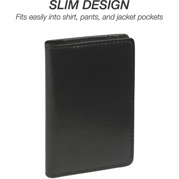 Image of Samsill® Regal Leather Business Card Wallet, Holds 25 2 X 3.5 Cards, 4.25 X 3, Black