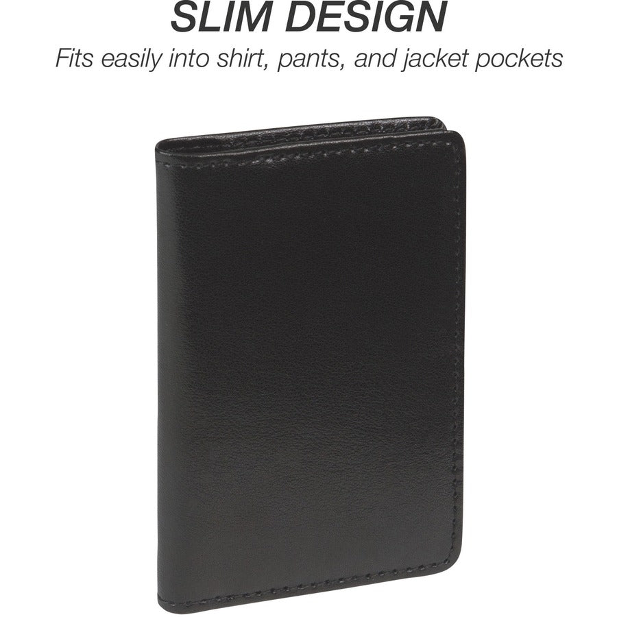 Image of Samsill® Regal Leather Business Card Wallet, Holds 25 2 X 3.5 Cards, 4.25 X 3, Black