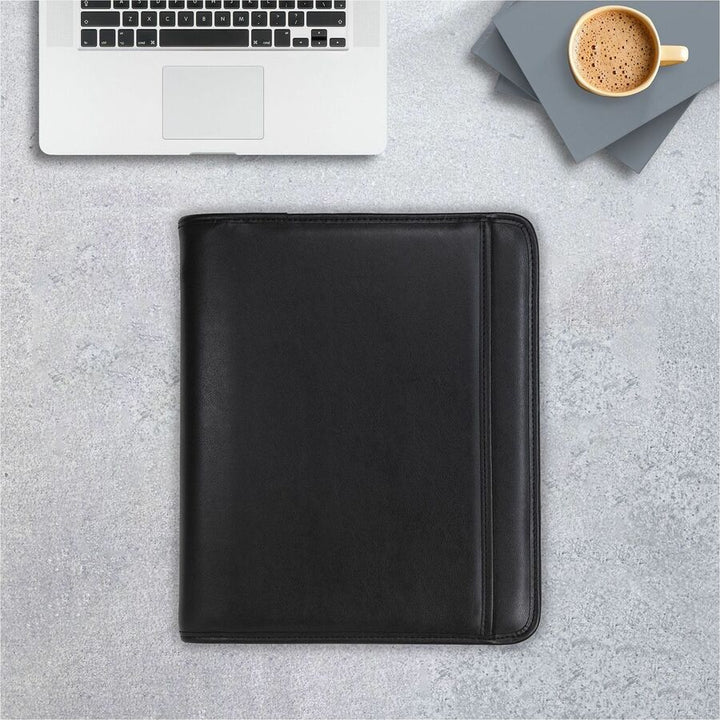 Image of Samsill® Professional Zippered Pad Holder/ring Binder, Pockets, Writing Pad, Vinyl Black