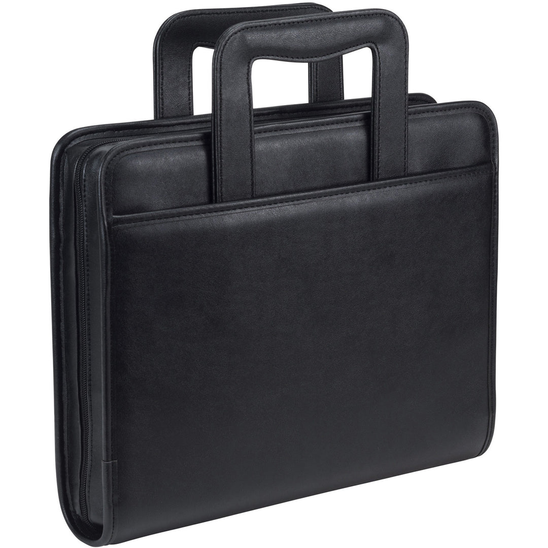 Image of Samsill® Zipper Binder,Letter,Retractable Handles,2 Exterior Pckts,BK
