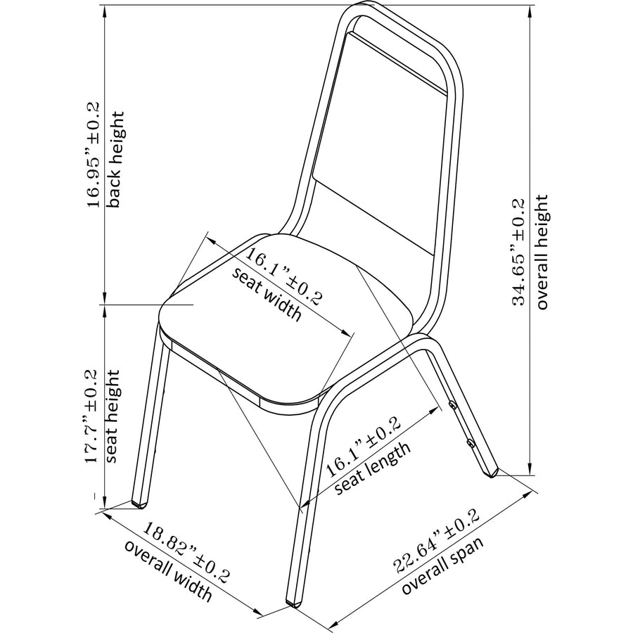 Image of Lorell 89265E38G4 Upholstered Stacking Chairs