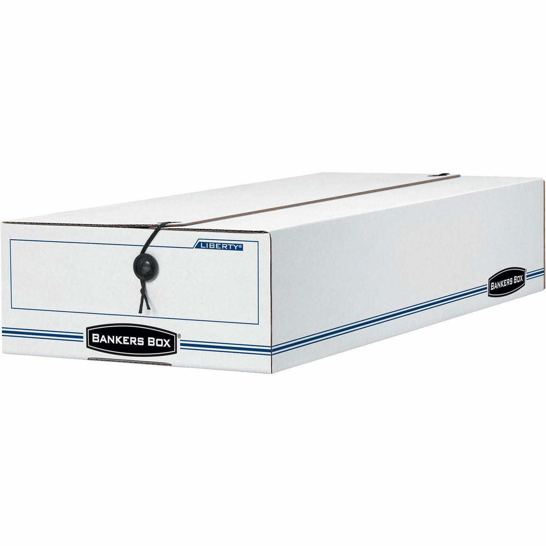 Image of Bankers Box® Liberty Check And Form Boxes, 9.25" X 23.75" X 4.25", White/blue, 12/carton