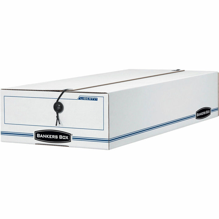 Image of Bankers Box® Liberty Check And Form Boxes, 9" X 24" X 6.38", White/blue, 12/carton