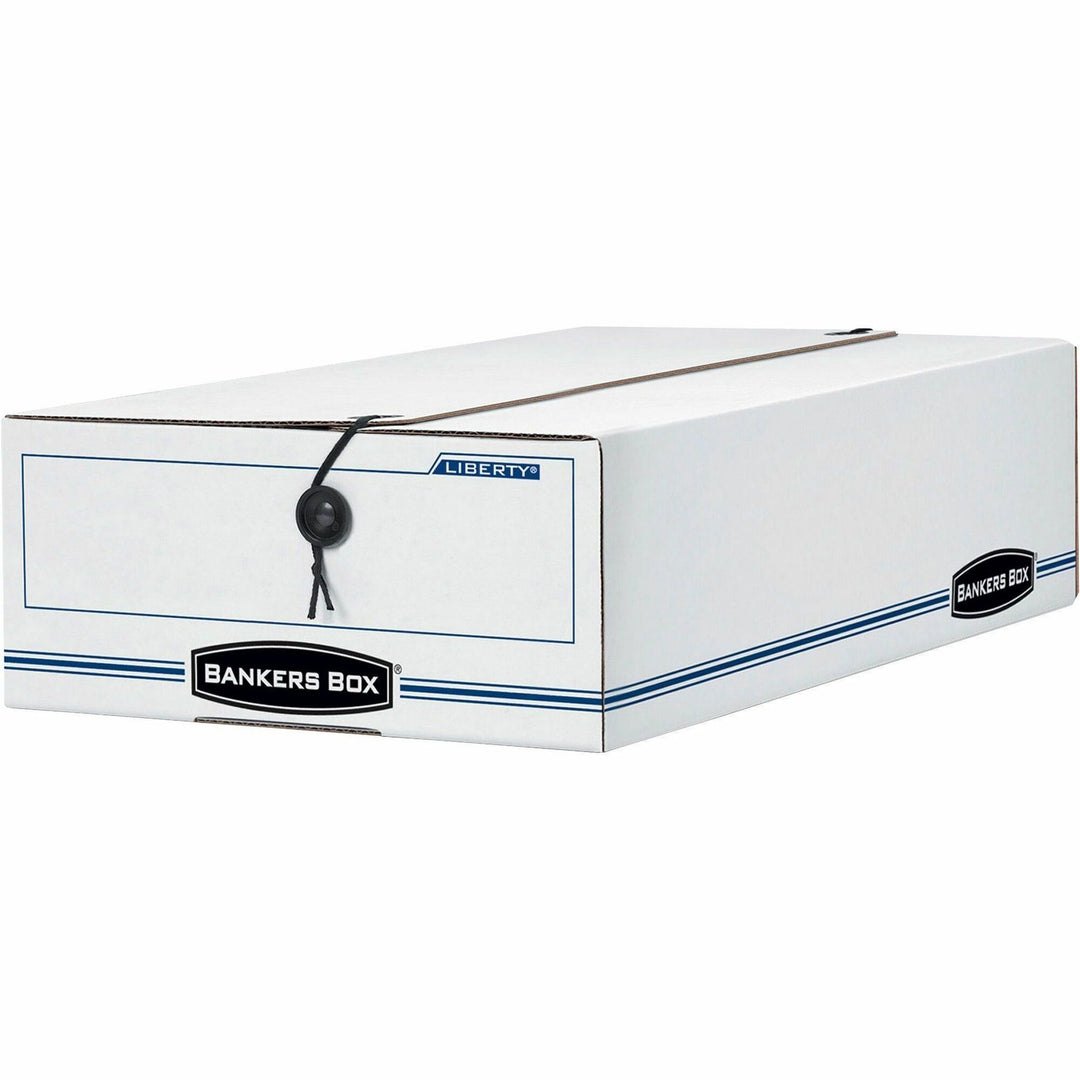 Image of Bankers Box® Liberty Check And Form Boxes, 9.25" X 15" X 4.25", White/blue, 12/carton