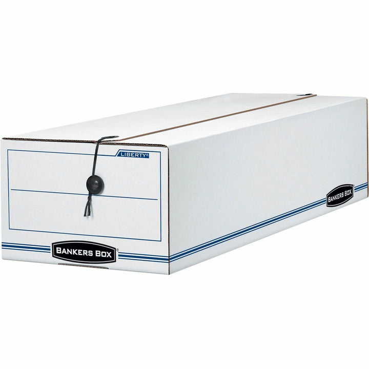 Image of Bankers Box® Liberty Check And Form Boxes, 9" X 24.25" X 7.5", White/blue, 12/carton