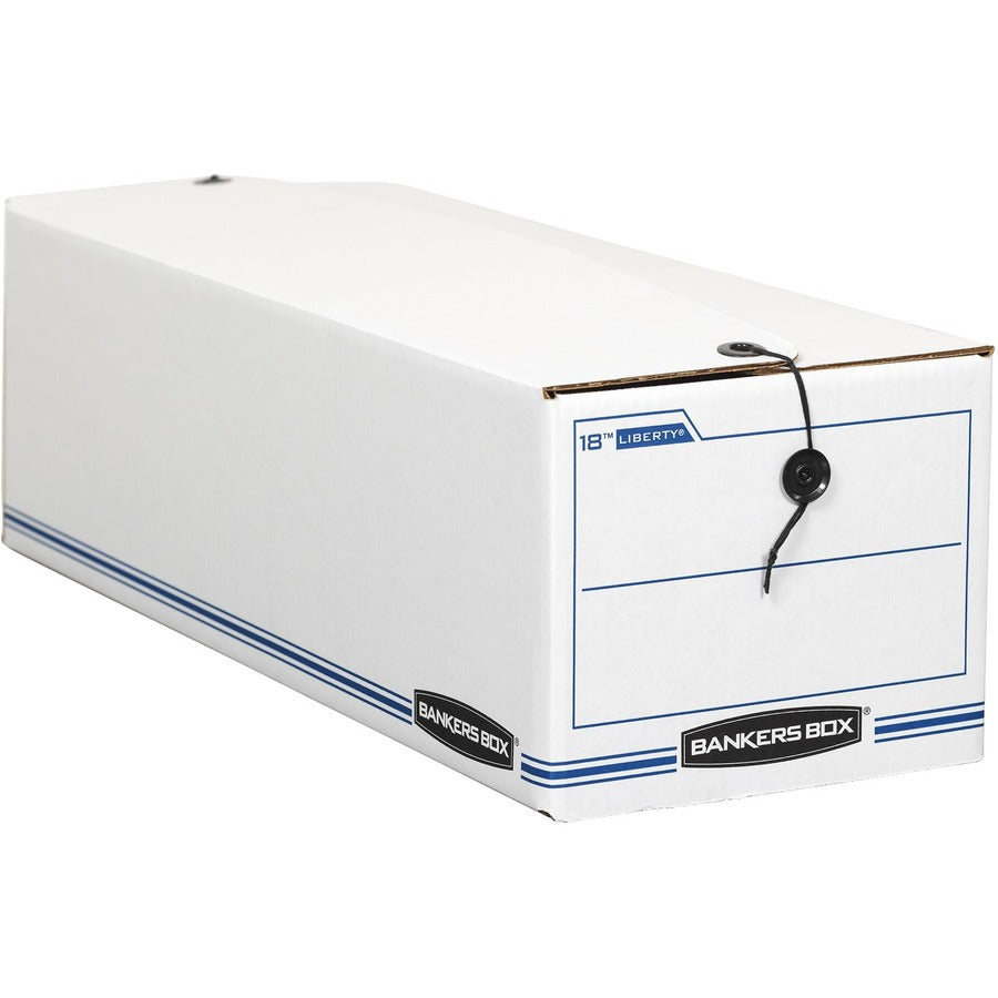 Image of Bankers Box® Liberty Check And Form Boxes, 9" X 24.25" X 7.5", White/blue, 12/carton