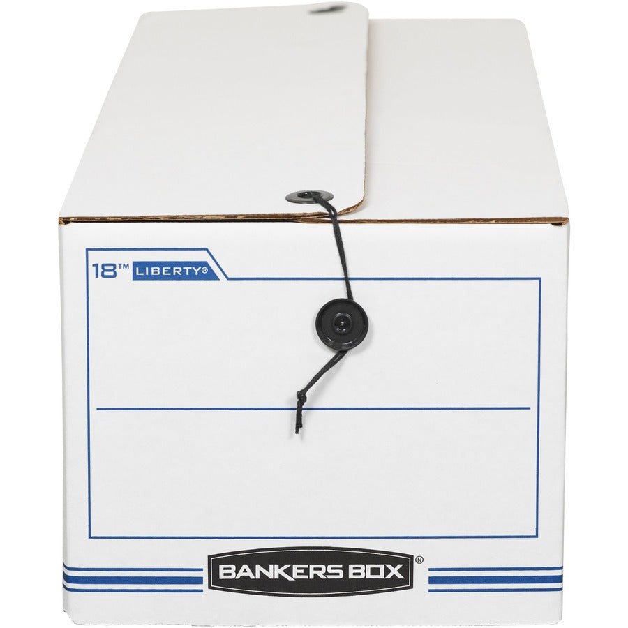 Image of Bankers Box® Liberty Check And Form Boxes, 9" X 24.25" X 7.5", White/blue, 12/carton