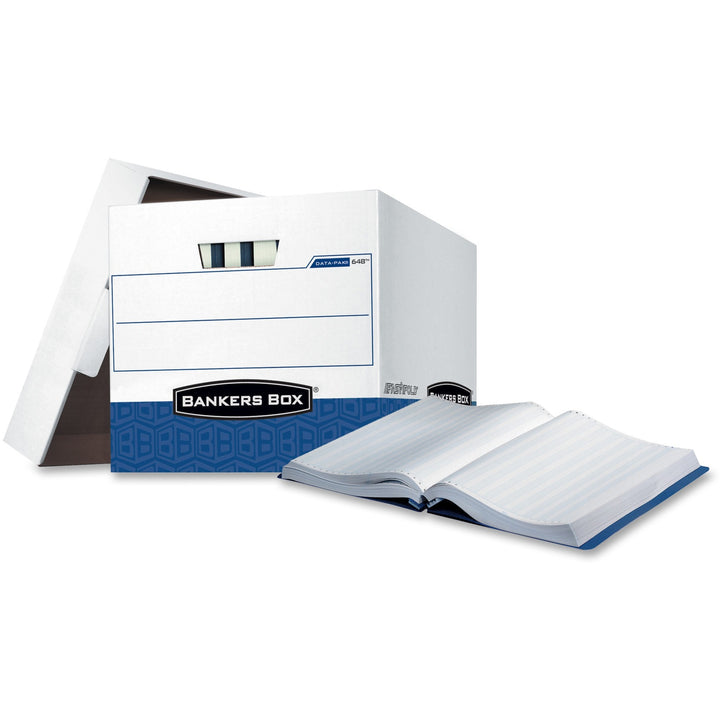 Image of Bankers Box® Data-Pak Storage Boxes, Letter Files, 13.75" X 17.75" X 13", White/blue, 12/carton