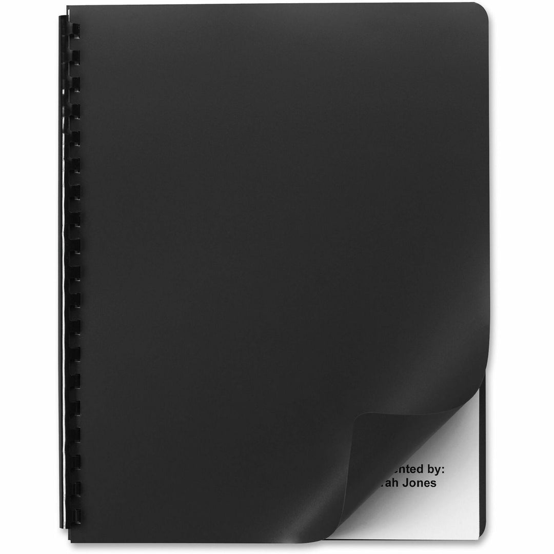 Image of GBC Designer 25703 Unpunched Binding Covers, 8 3/4" x 11 1/4", Poly, Black, Heavy Duty, Tear Proof, Spill Proof, Opaque, Unpunched, 25 / Pack