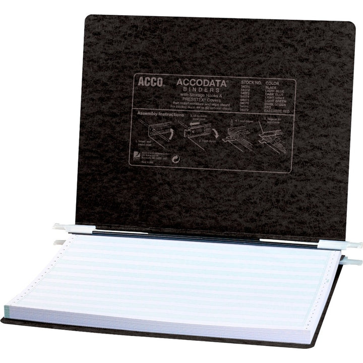 Image of ACCO Presstex Covers With Storage Hooks, 2 Posts, 6" Capacity, 14.88 X 11, Black
