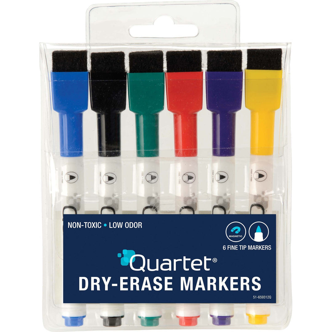 Image of Quartet® Low-Odor Rewritables Dry Erase Mini-Marker Set, Fine Bullet Tip, Assorted Classic Colors, 6/set