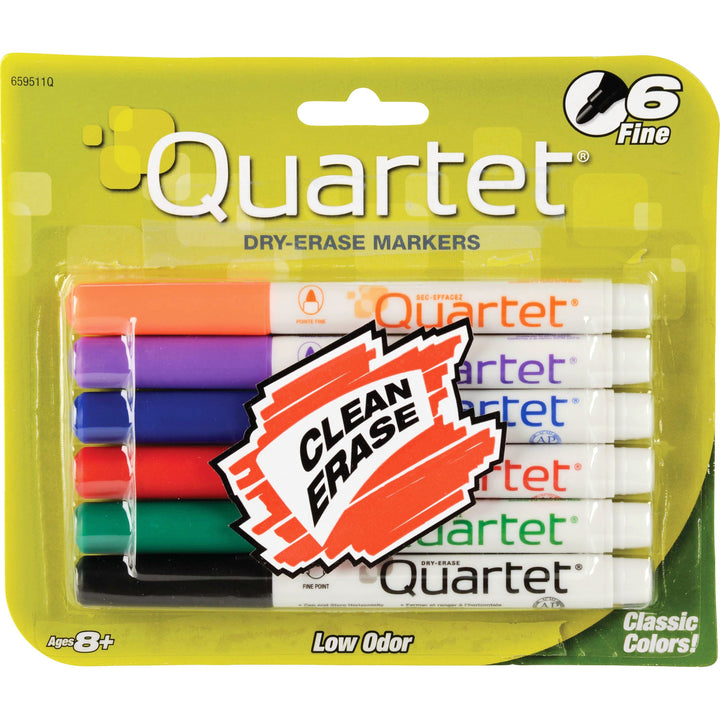 Image of Quartet® Dry-Erase Markers, Low Odor, Fine Point, 6/ST, Assorted