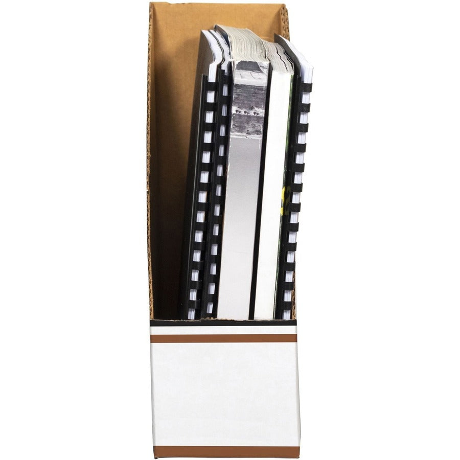 Image of Bankers Box® Corrugated Cardboard Magazine File, 4 x 11 x 12.25, Wood Grain, 12/Carton