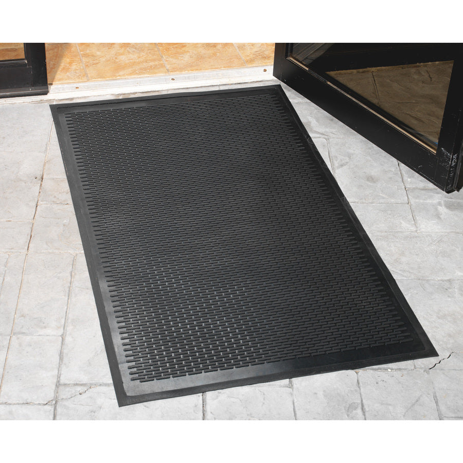 Image of Genuine Joe 70467 Clean Step Scraper Floor Mats, Outside Entrance, Outdoor, 72" L x 48" Width, Rubber, Black, 1 Each