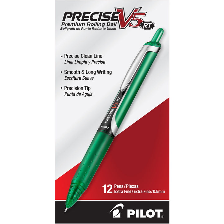 Image of Pilot® Rollerball Pen,Retract.,.5mm,Extra Fine Pnt,GN Barrel/Ink