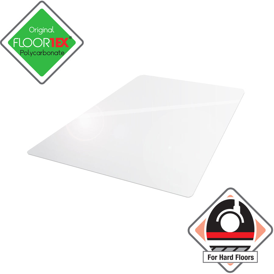 Image of Floortex® Hard Floor Chairmat,Smooth Back,Rectangular,35"x47",Clear