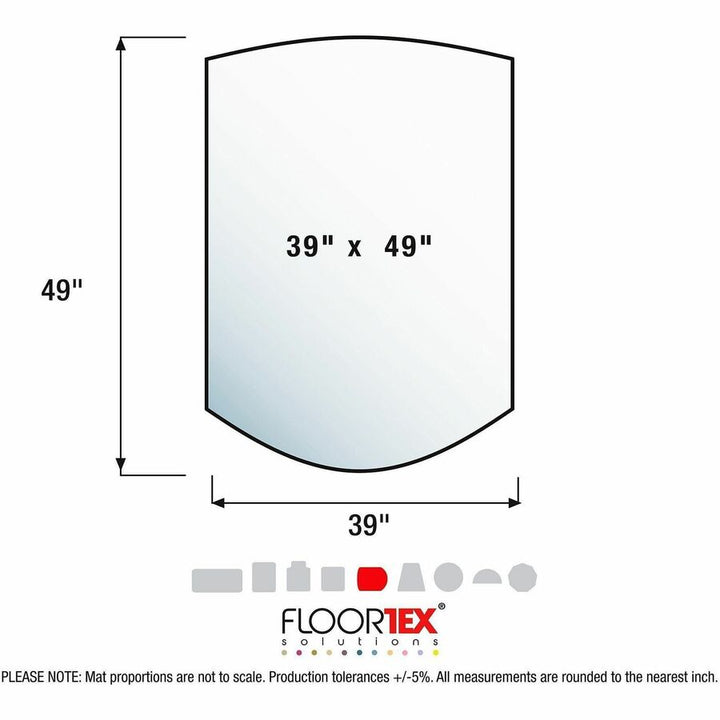 Image of Floortex® Low/Med Pile Chairmat,Contour,Studded,39"x49", Clear