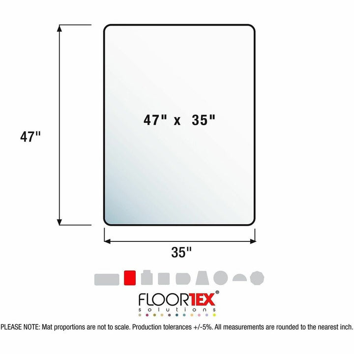 Image of Floortex® Cleartex Ultimat Polycarbonate Chair Mat for Low/Medium Pile Carpet, 35" w x 47" l, Clear