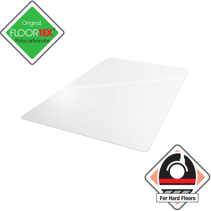 Image of Floortex® Hard Floor Chairmat,Smooth Back,Rectangular,48"x53",Clear