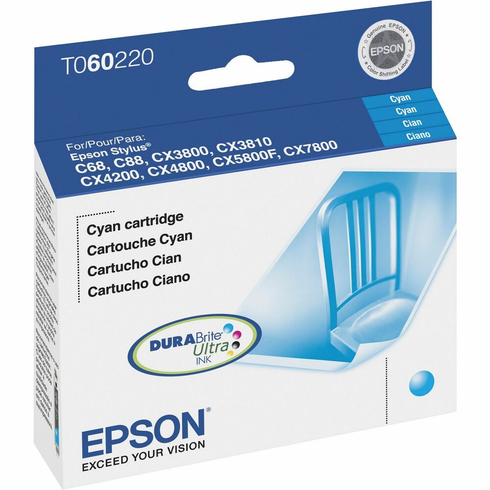 Image of Epson Inkjet Cartridge, Stylus C88/CX7800, 400 Page Yield, CYN