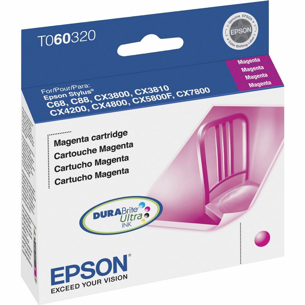 Image of Epson Inkjet Cartridge, Stylus C88/CX7800, 400 Page Yield, MA