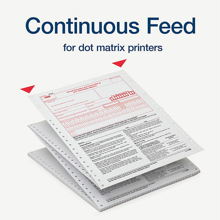 Image of Adams® 2-Part 1096 Continuous Feed Tax Forms, Fiscal Year: 2024, Two-Part Carbonless, 8 x 11, 10 Forms Total