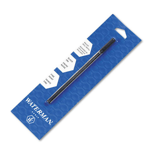 Image of Waterman 1964019 Refill For Waterman Roller Ball Pens, Fine Conical Tip, Black Ink