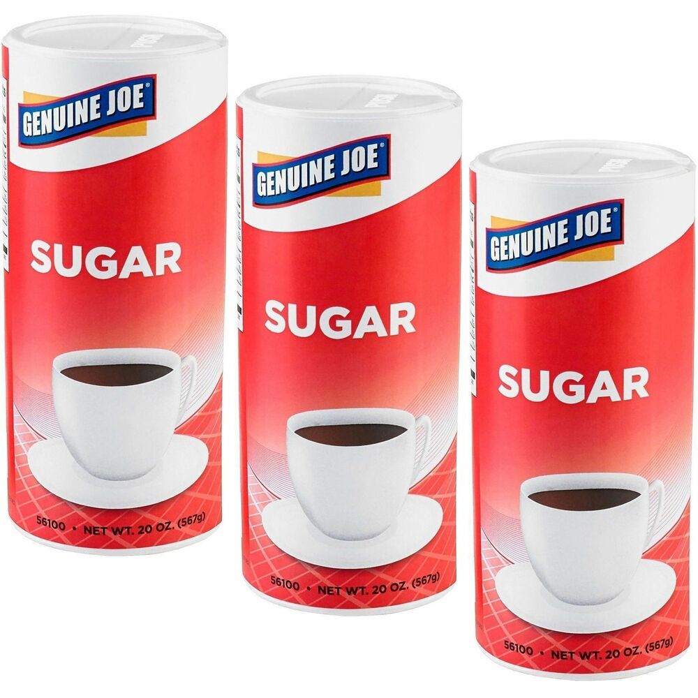 Image of Genuine Joe Sugar, Reclosable Lid, 20 oz. Canister, 3/PK