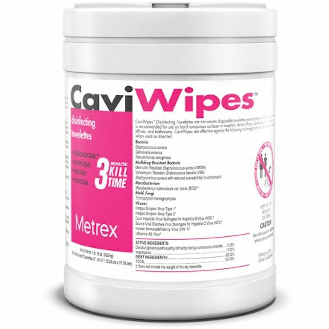 Image of Metrex Disinfectant Wipes,6"x6-3/4",160/Canister