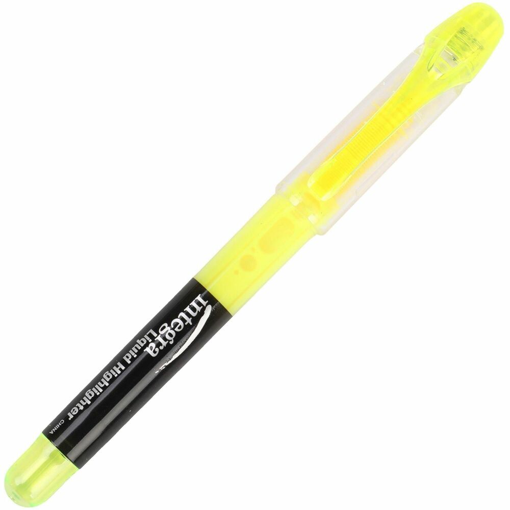 Image of Integra Liquid Ink Highlighter,Chisel Tip, 1 DZ, Fluorescent YW