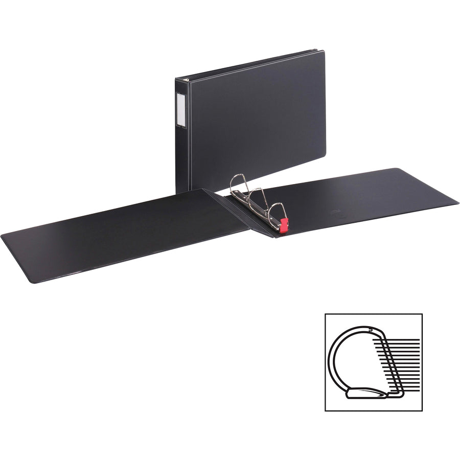 Image of Cardinal® Premier Easy Open 11 X 17 Locking Slant-D Ring Binder, 3 Rings, 1" Capacity, 11 X 17, Black